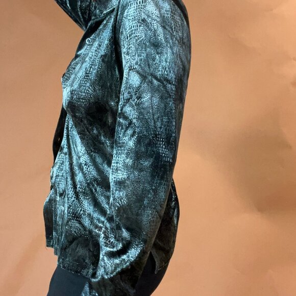 Vintage Velvet Animal Print Button Down Shirt- Size 6 - Picture 3 of 5